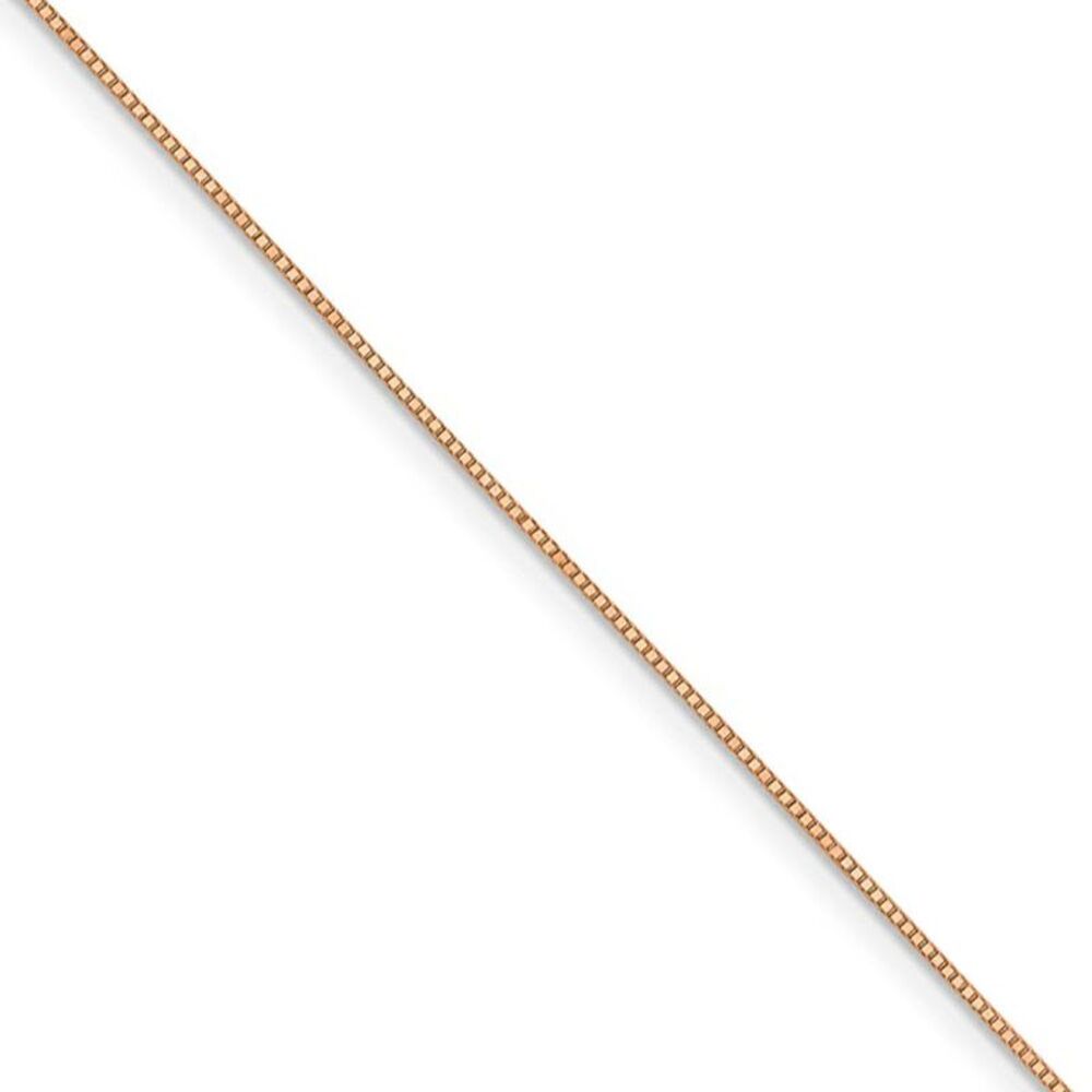 0.7mm, 14k Rose Gold, Box Chain Necklace, 18 Inch